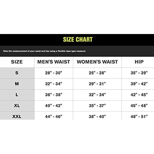 Chattanooga Saunders S'port All Back Support - Size Chart