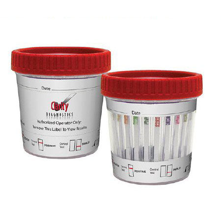 Clarity Diagnostics Clarity 10 Panel Drug Test Cup (25/Box)  AMP, BAR, BZO, COC, MET, MTD, OPI, PCP, THC, OXY