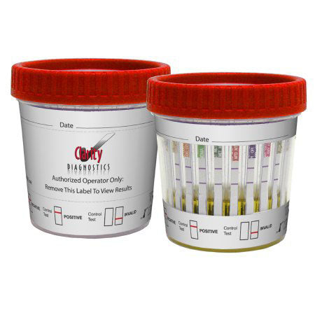 Clarity Diagnostics Clarity 12 Panel Drugs of Abuse Urine Drug Testing Cup (25/Box)  AMP, BAR, BUP, BZO, COC, MAMP, MDMA, MTD, OPI300 (