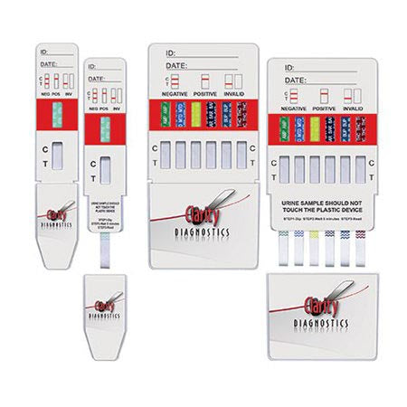 Clarity Diagnostics Clarity 5 Panel Drugs of Abuse Dip Card (25/Box)  AMP, COC, THC, OPI, PCP