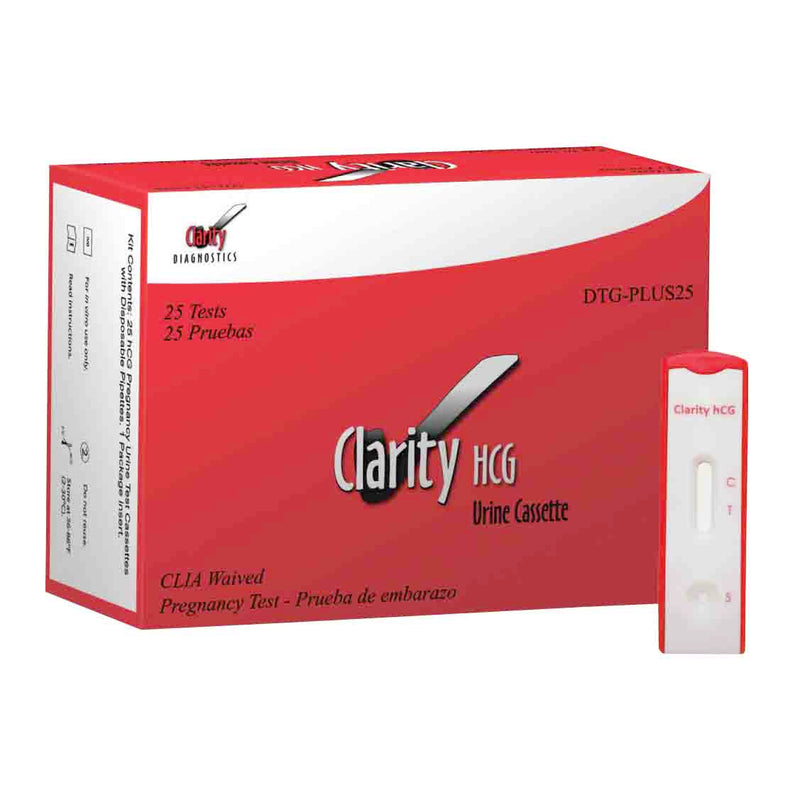 Clarity Diagnostics Clarity hCG Pregnancy Test Cassette  Box of 25