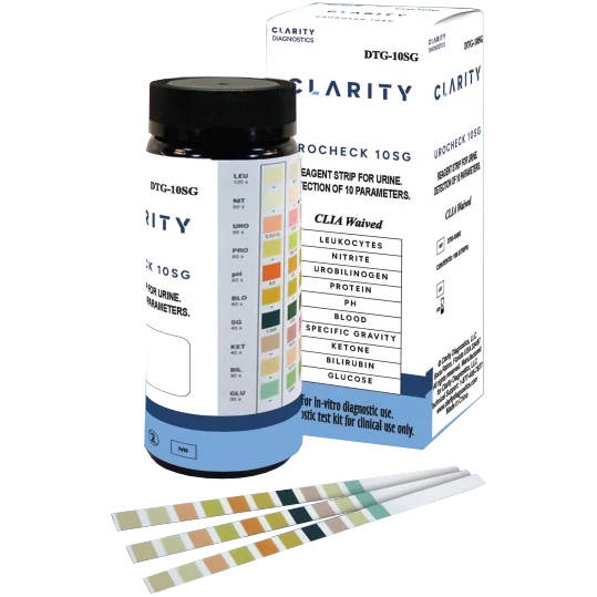 Clarity Diagnostics Clarity Urocheck 10SG - 10 Parameter Urine Test Strip