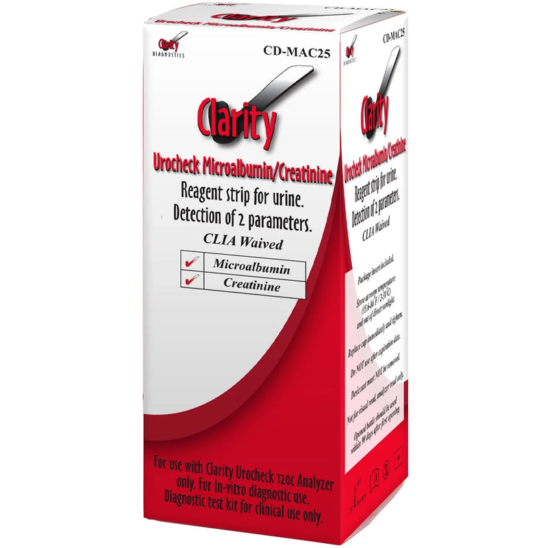 Clarity Diagnostics Clarity Urocheck Microalbumin/Creatinine Urine Reagent Strip