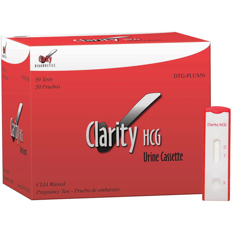 Clarity hCG Urine Cassette Pregnancy Test  Box of 50