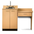 Clinton 24" Base Cabinet Set with 2 Doors and Desk  Dark Cherry, Slate Gray