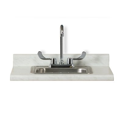 Clinton 24" Postform Countertop  White Cararra