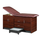 Clinton 27" Wide Cabinet Table with 6 Doors, 2 Drawers, and Pull Out Step Stool  27" Wide, Slate Gray, Black