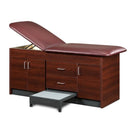 Clinton 30" Wide Cabinet Table with 6 Doors, 2 Drawers, and Pull Out Step Stool  30" Wide, Slate Gray, Black