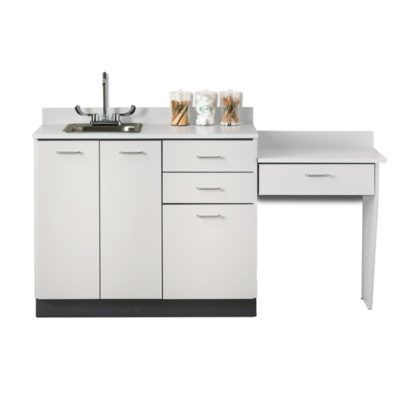 Clinton 42" Base Cabinet Set with 3 Doors, 3 Drawers, and Desk  Slate Gray, Slate Gray