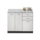 Clinton 42" Base Cabinet with 3 Doors and 2 Drawers - Gray