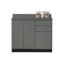 Clinton 42" Base Cabinet with 3 Doors and 2 Drawers  Gray, Gray