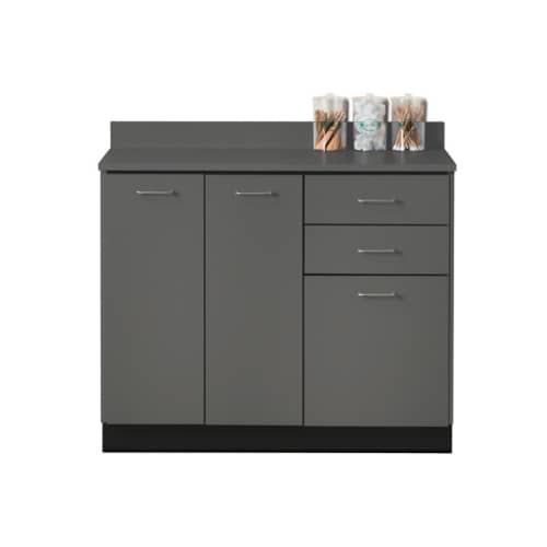 Clinton 42" Base Cabinet with 3 Doors and 2 Drawers  Gray, Gray