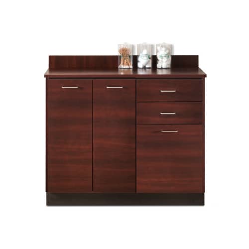 Clinton 42" Base Cabinet with 3 Doors and 2 Drawers  Dark Cherry, Slate Gray