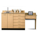 Clinton 48" Base Cabinet Set with 2 Doors, 5 Drawers, and Desk  Slate Gray, Slate Gray