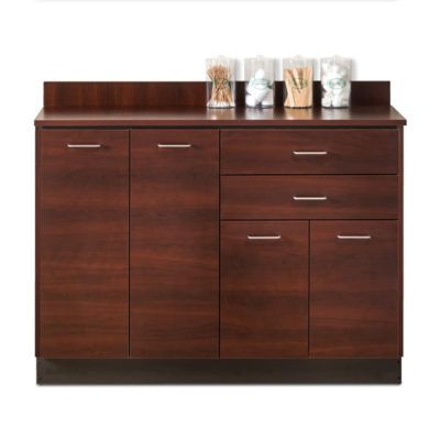 Clinton 48" Base Cabinet with 4 Doors and 2 Drawers  Dark Cherry, Slate Gray