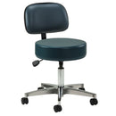 Clinton 5-Leg Pneumatic Stool with Backrest - Slate Blue