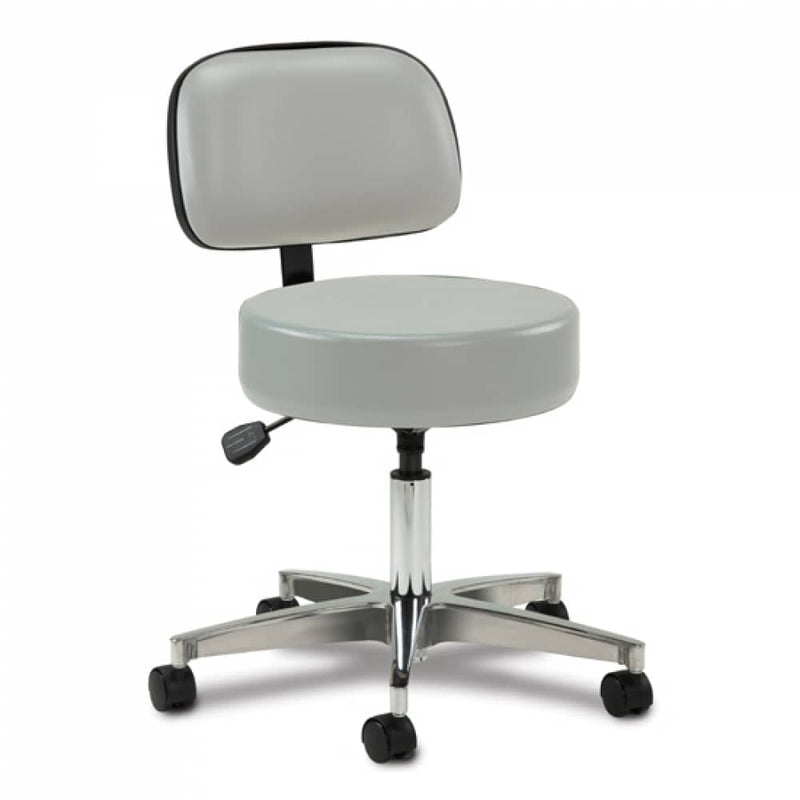 Clinton 5-Leg Pneumatic Stool  With Backrest - Black