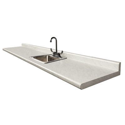Clinton 72" Postform Countertop  White Cararra