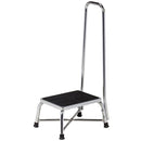 Clinton Bariatric Chrome Step Stool with handrail
