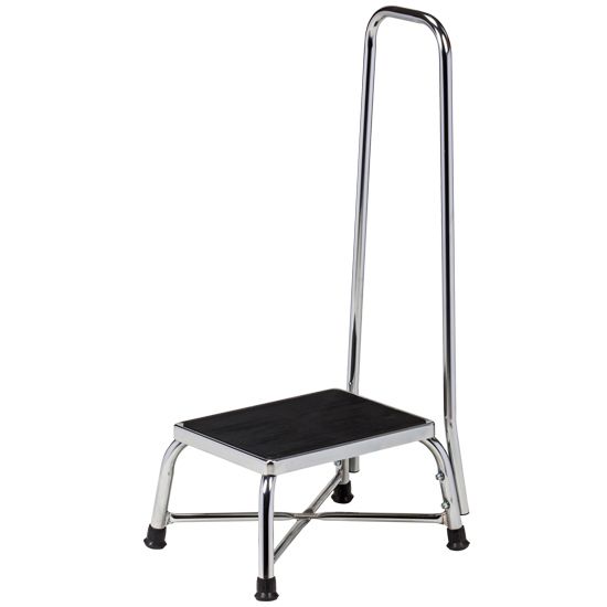 Clinton Bariatric Chrome Step Stool  With Handrail