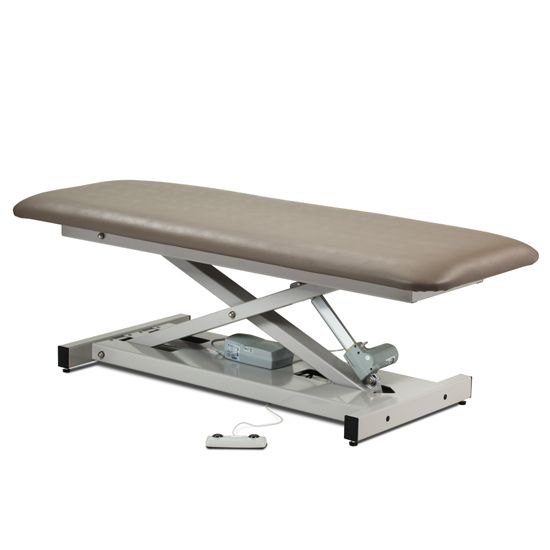Clinton Open Base Power Table with One Piece Top  Black