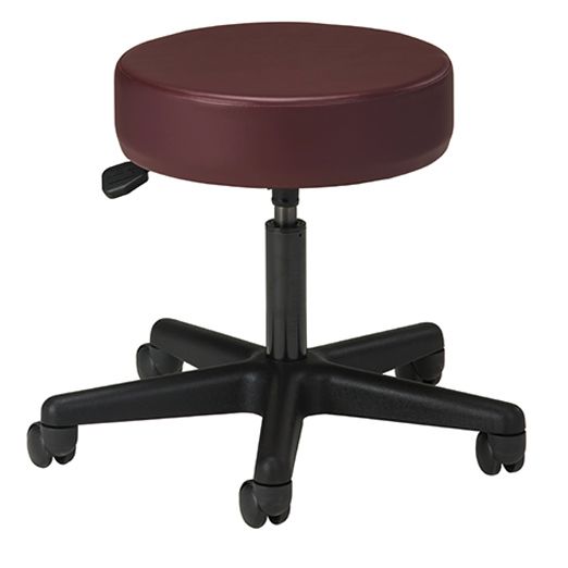 Clinton Black Base 5-Leg Pneumatic Stool - Standard - Burgundy