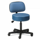 Clinton Black Base 5-Leg Pneumatic Stool - With Backrest - Wedgewood