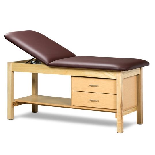 Clinton Classic Series Treatment Table with Drawers  30 inch - Black with Dark Cherry Finish