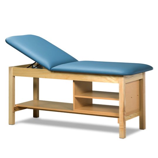 Clinton Classic Series Treatment Table with Shelving  30 inch - Black with Dark Cherry Finish
