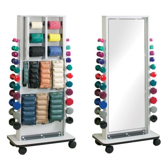 Clinton Combo Mirror/Cuff, Band, and Dumbbell Rac  Gray