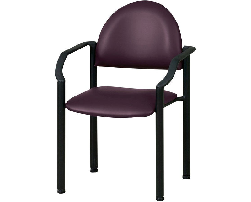 Clinton Exam Side Chair with Wall Guards and Arms  Black