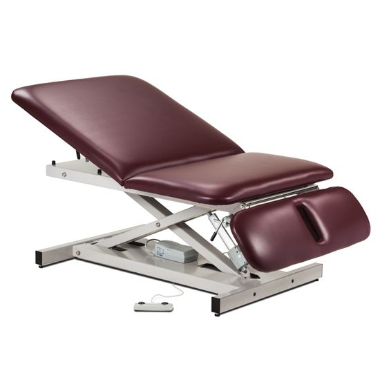 Clinton Extra Wide Bariatric Power Table with Adjustable Backrest and Drop Section  40" Wide in Black