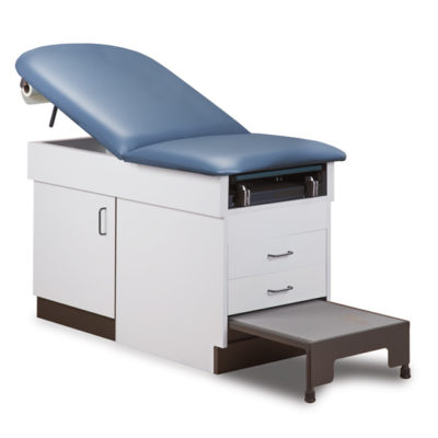 Clinton Family Practice Table with Step Stool  Wedgewood with Slate Gray Laminate