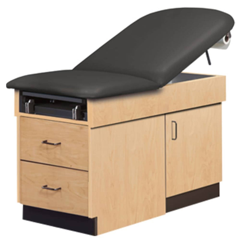 Clinton Family Practice Table with Storage  Black in Maple Laminate
