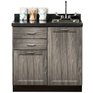 Clinton Fashion Finish 36" Base Cabinet with 2 Doors and 2 Drawers  Metropolis Gray