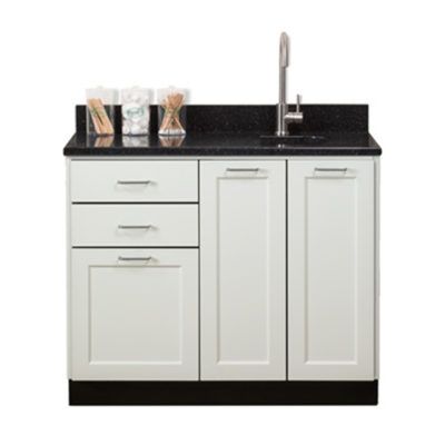 Clinton Fashion Finish 42" Base Cabinet with 3 Doors and 2 Drawers - Arctic White