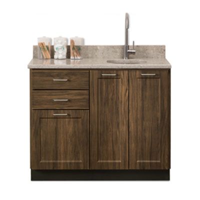 Clinton Fashion Finish 42" Base Cabinet with 3 Doors and 2 Drawers - Chestnut Hill