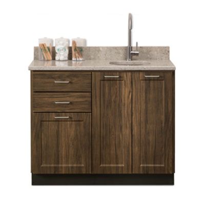 Clinton Fashion Finish 42" Base Cabinet with 3 Doors and 2 Drawers  Chestnut Hill