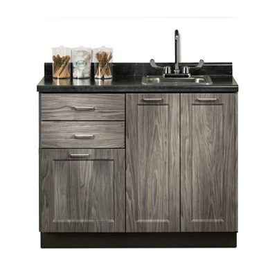Clinton Fashion Finish 42" Base Cabinet with 3 Doors and 2 Drawers  Metropolis Gray