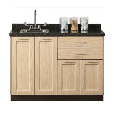 Clinton Fashion Finish 48" Base Cabinet with 4 Doors and 2 Drawers  Sunlight Oak