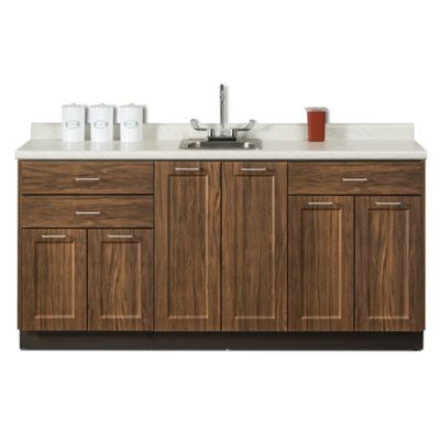 Clinton Fashion Finish 72" Base Cabinet with 6 Doors and 3 Drawers  Chestnut Hill