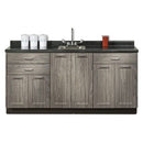 Clinton Fashion Finish 72" Base Cabinet with 6 Doors and 3 Drawers  Metropolis Gray