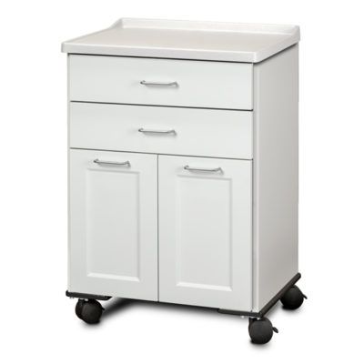 Clinton Fashion Finish Molded Top Mobile Treatment Cabinet with 2 Doors and 2 Drawers  Arctic White