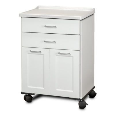 Clinton Fashion Finish Molded Top Mobile Treatment Cabinet with 2 Doors and 2 Drawers - Arctic White