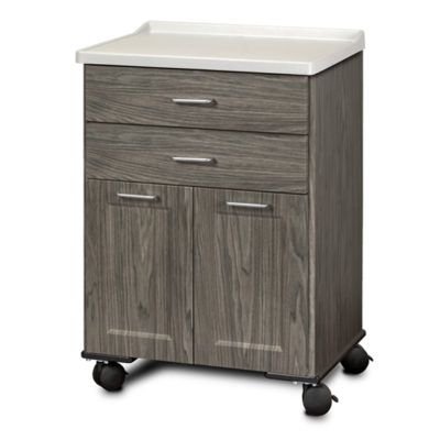 Clinton Fashion Finish Molded Top Mobile Treatment Cabinet with 2 Doors and 2 Drawers - Metropolis Gray