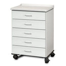 Clinton Fashion Finish Molded Top Mobile Treatment Cabinet with 5 Drawers  Arctic White