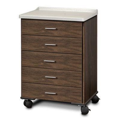 Clinton Fashion Finish Molded Top Mobile Treatment Cabinet with 5 Drawers  Chestnut Hill