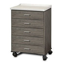 Clinton Fashion Finish Molded Top Mobile Treatment Cabinet with 5 Drawers  Metropolis Gray