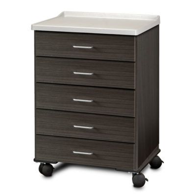 Clinton Fashion Finish Molded Top Mobile Treatment Cabinet with 5 Drawers  Twilight