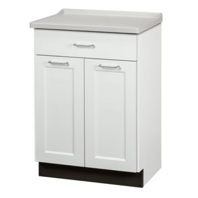 Clinton Fashion Finish Molded Top Treatment Cabinet with 2 Doors and 1 Drawer  Arctic White